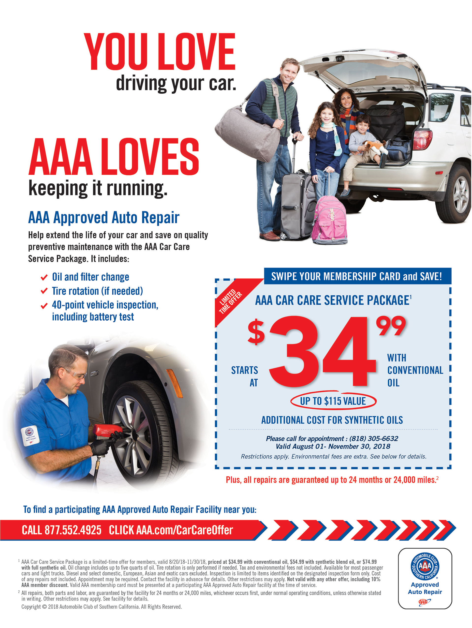 YOU LOVE driving your car. AAA LOVEs keeping it running.